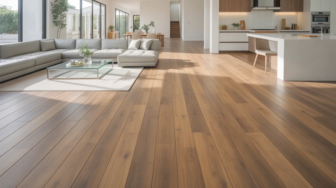 Luxury vinyl plank LVP flooring in a modern home, best overall waterproof scratch resistant flooring pick for most homes
