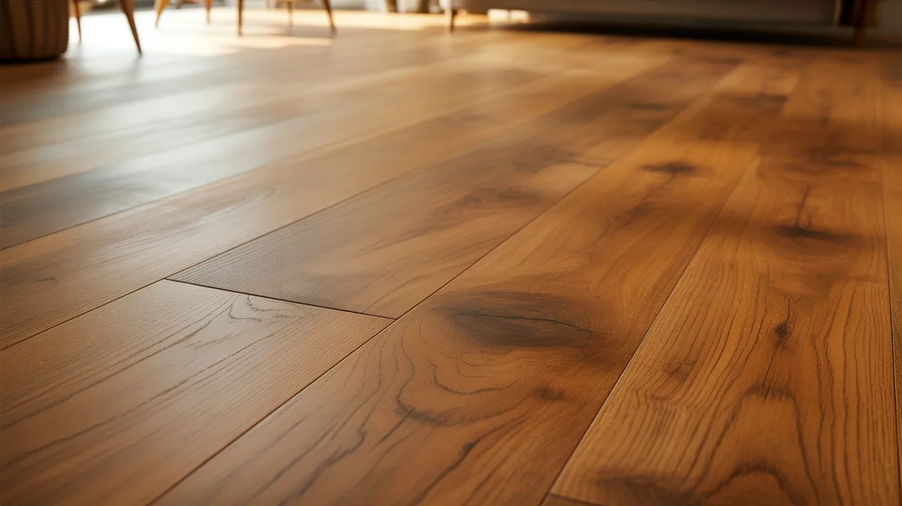 Satin finish hardwood flooring with soft shine