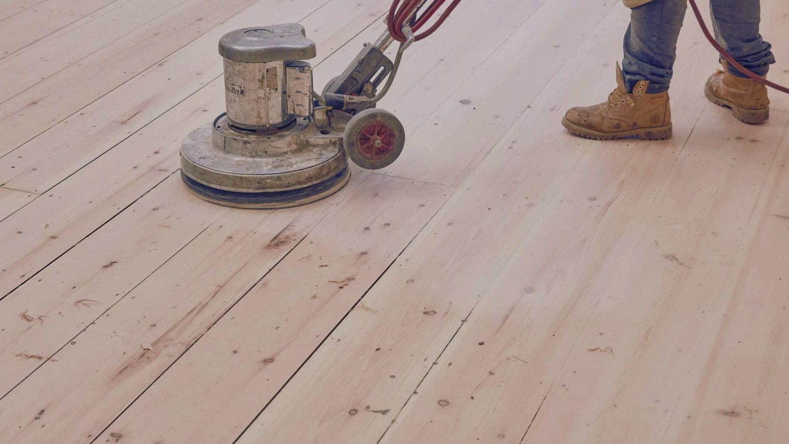 Picture showing color refinishing of hardwood floor.