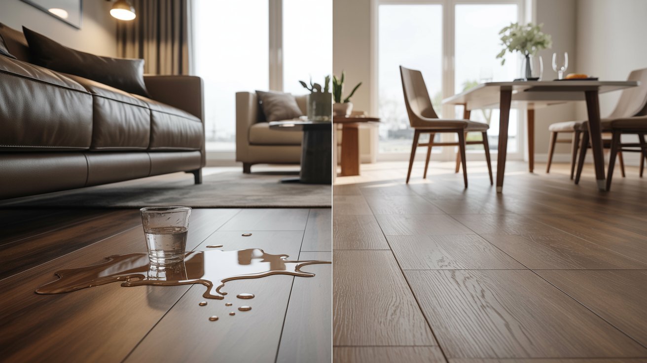 Comparison of hybrid flooring and luxury vinyl plank durability and waterproof performance.