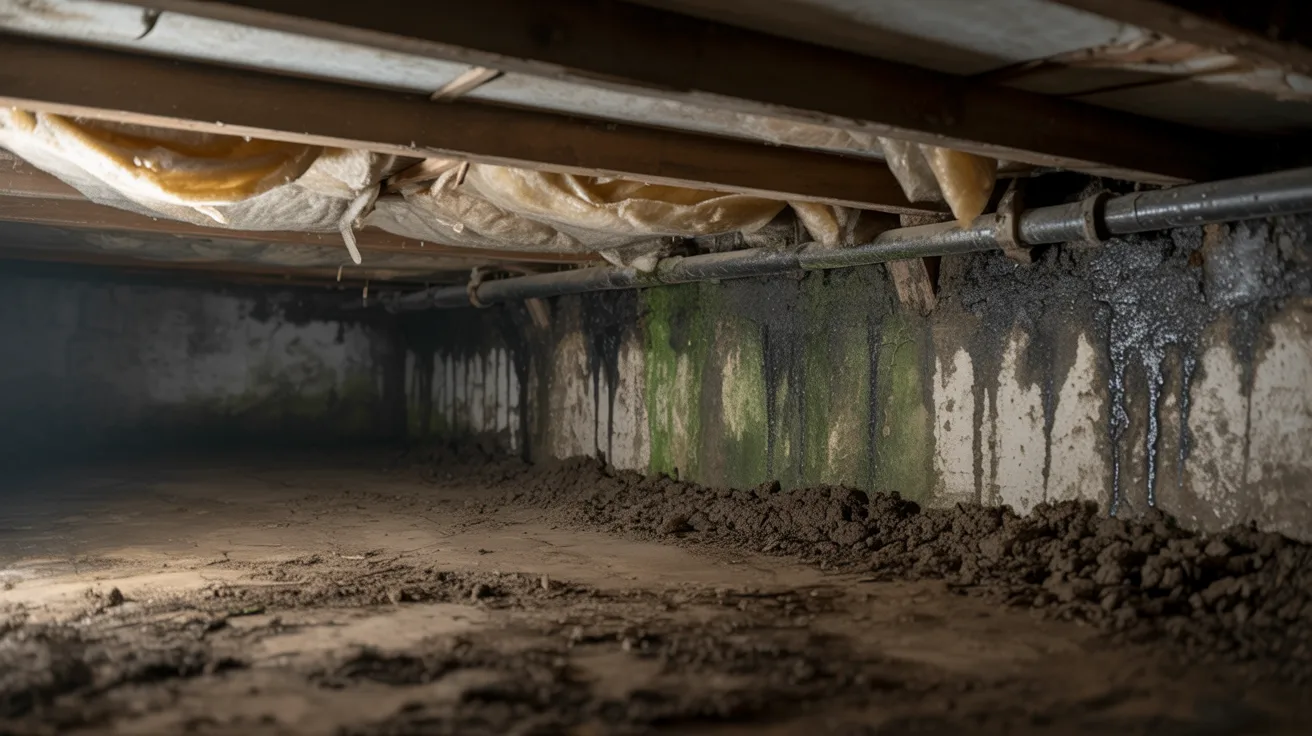 Moisture and mold problems in a dirt floor crawl space