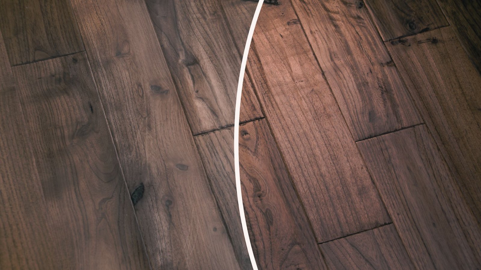 Image shows the before and after of the floor.