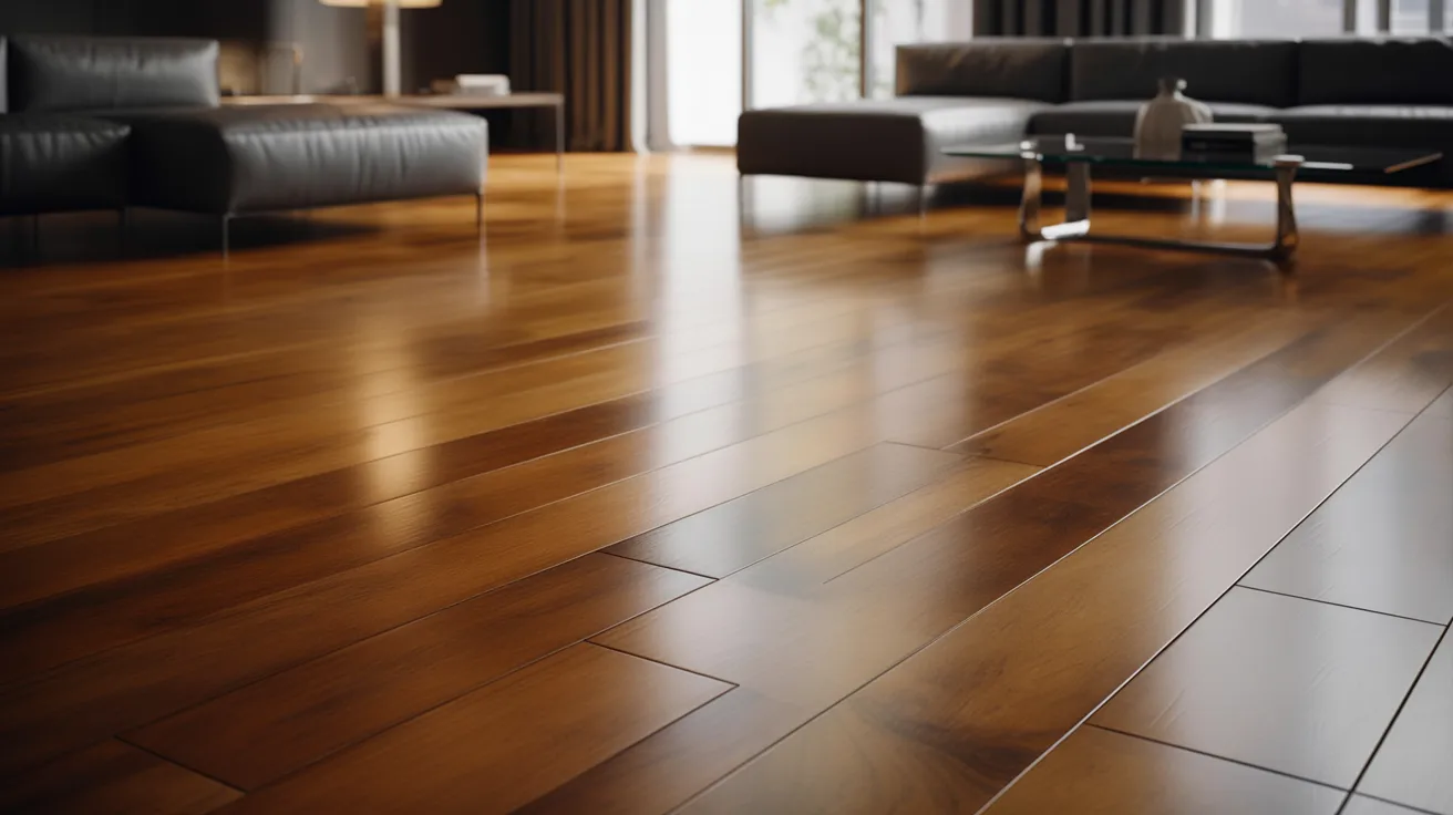 Satin hardwood flooring with soft shine in a modern home