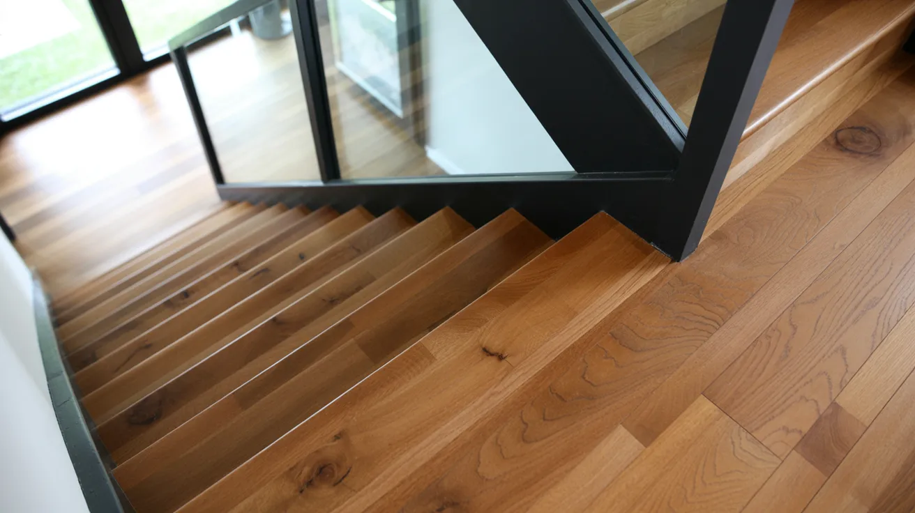 Wear and scratches on engineered wood stair flooring
