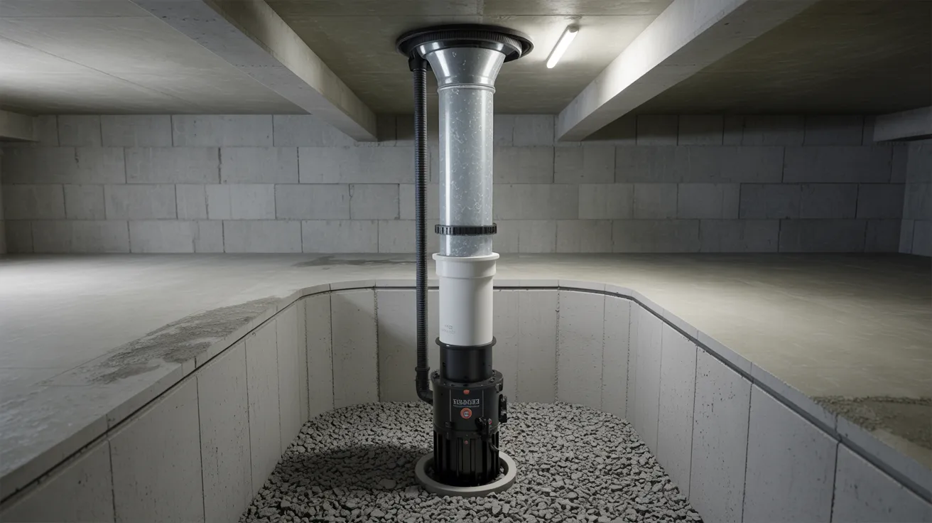 Sump pump system installed inside a basement sump pit