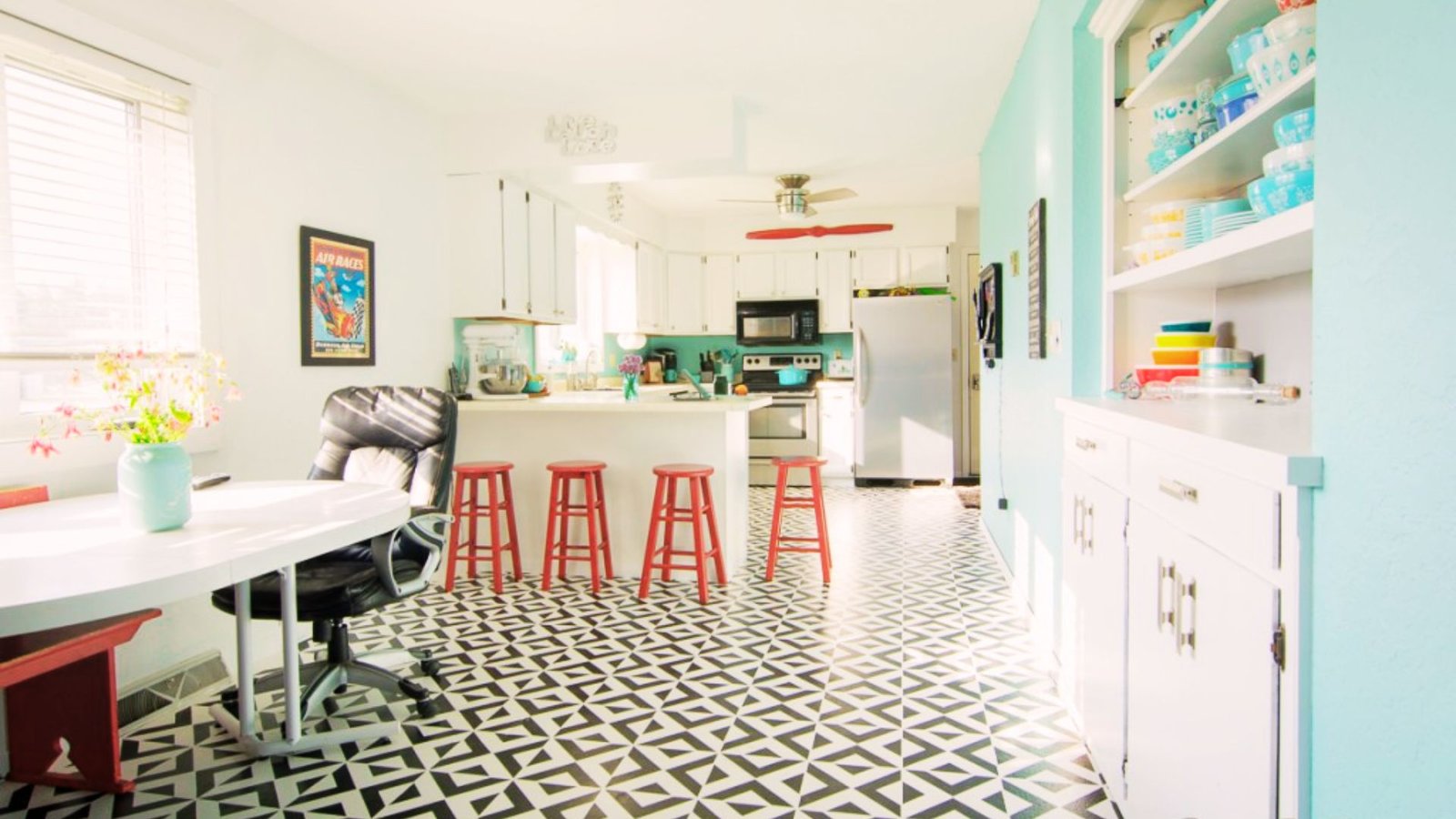 Image showing Painted linoleum flooring.