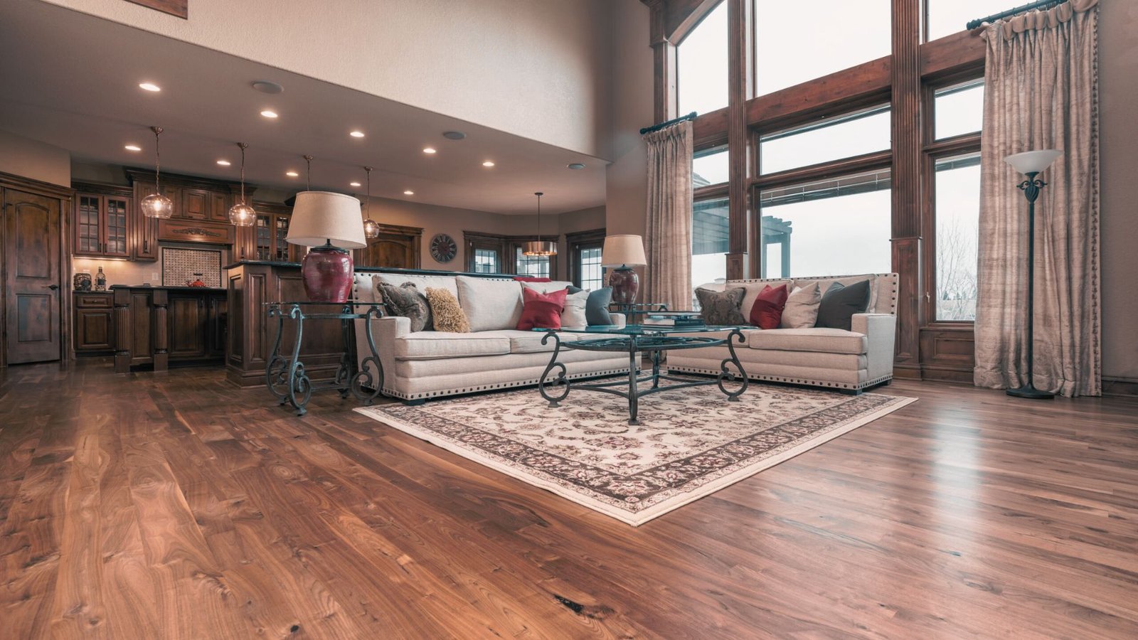 Image showing polyurethane floor of a living room.